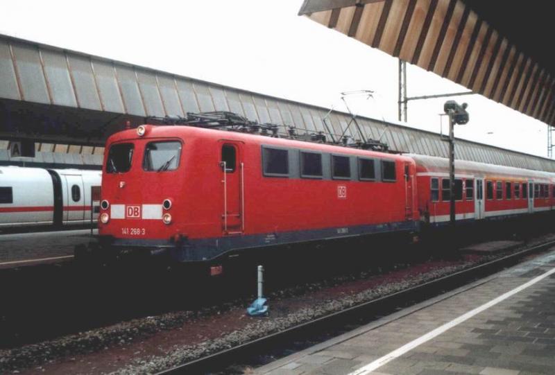 141 268 in Mnster.Sie fuhr am 19.8.03 die RB Hamm-Mnster-Rheine.