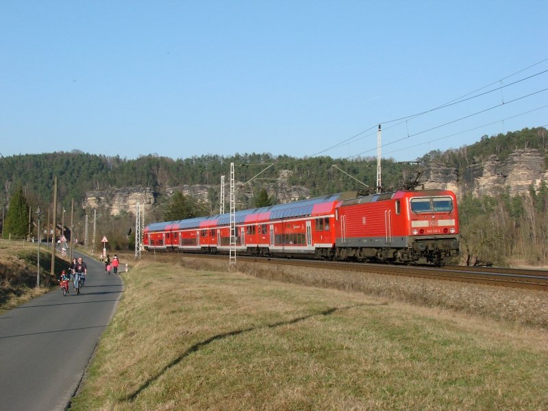 143 112-1 nach Mei�en am 24.02.2008 in Kurort Rathen