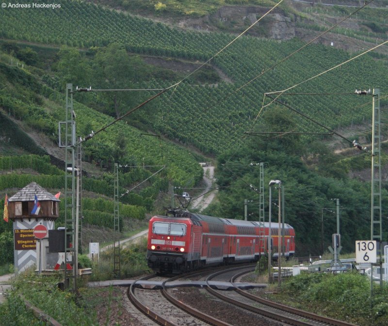 143 129-5 mit der RB32 -> Mainz in Oberwesel 31.7.08