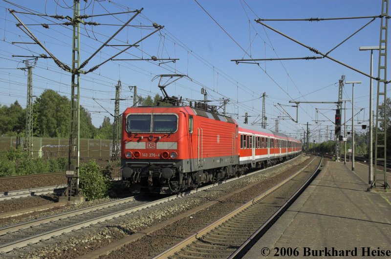 143 272 am 10.6.2006 mit RB nach Lneburg in Hamburg Harburg