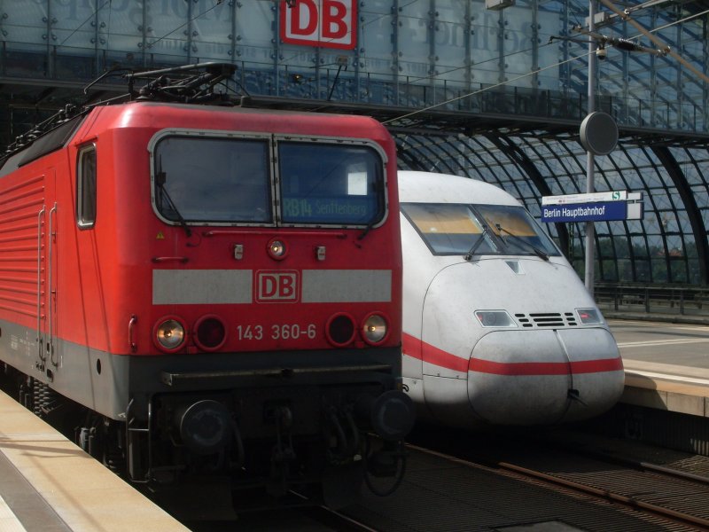143 360 mit der RB 14 nach Senftenberg und einem ICE II nach Kln/Bonn Flughafen in Berlin HBF