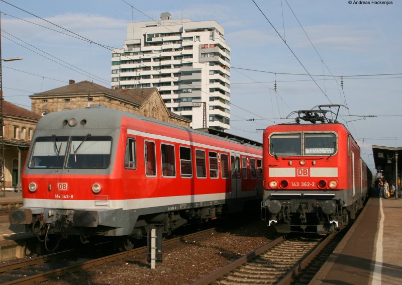 143 362-2 mit der RB 35314 nach Neustadt(Aisch)Bahnhof in Frth Hbf 3.9.08