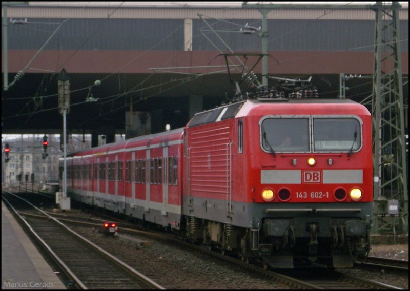 143 602 fhrt mit der S6 nach Kkn-Nippes auf Dsseldorf aus 15.3.2009