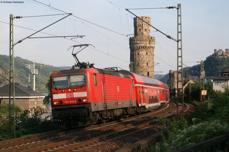 143 856-3 und 009-9 mit RE2 -> Koblenz in Oberwesel