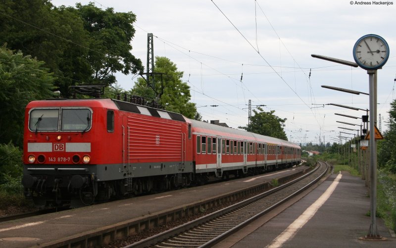 143 878-7 mit der RE 15414  nach Koblenz in Geisenheim 1.8.08