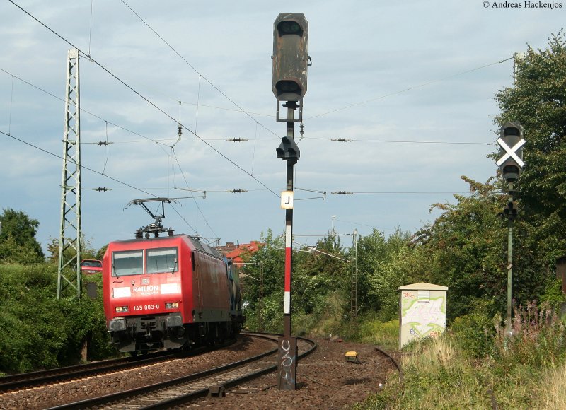 145 003-0 mit KLV -> Norden am km 59,2 12.8.09
