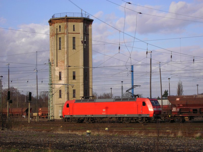 145 031-1 am 13.03.2008 im Bahnhof Guben