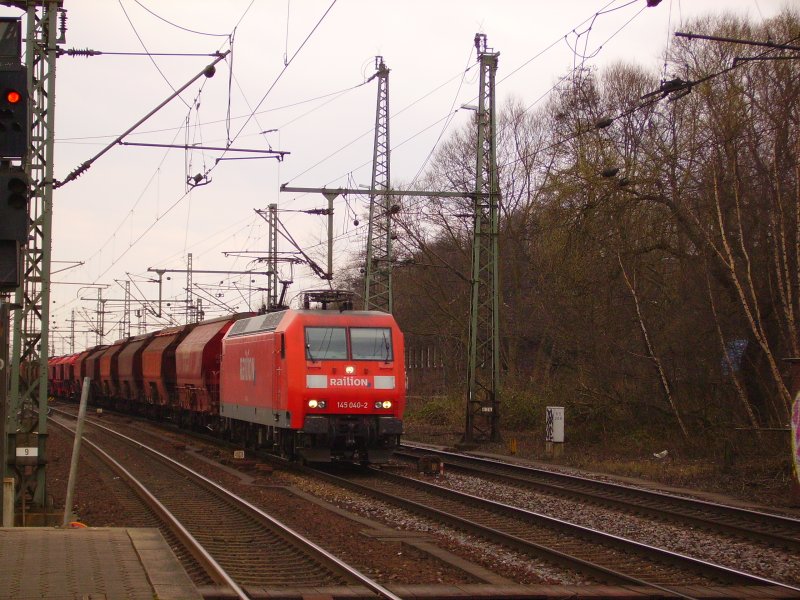 145 040-2 durchf�hrt Hamburg-Harburg. 28.03.08