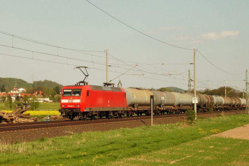 145-040 in Richtung Bebra am 01. Mai 2005 bei Herleshausen.