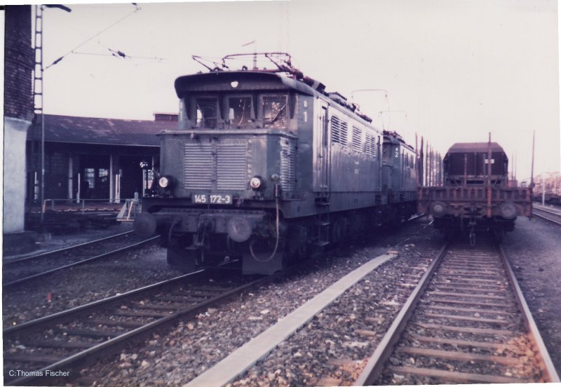 145 172 abgestellt im Bw Lichtenfels Nov 1983. Vor  der Ausmusterung der Baureihen 144/145 u. 144.5 wurde als Auslauf-Bw Wrzburg festgelegt. 