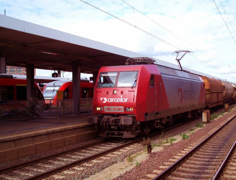 145-CL 001 durchfhrt Braunschweig Hbf in Richtung Hannover (29.8.2007) (berarbeitet)