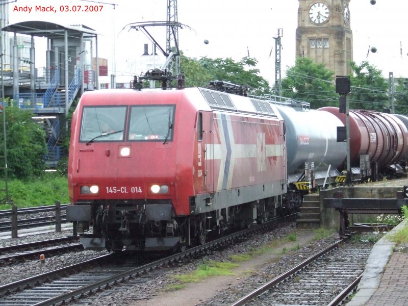 145-CL 014 durchfhrt Basel Bad. Bhf in Richtung Schweiz am 03.07.2007