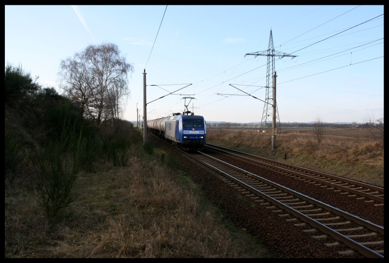 145-CL 206 der RBH mit Gterzug, 09.02.08, Nudow