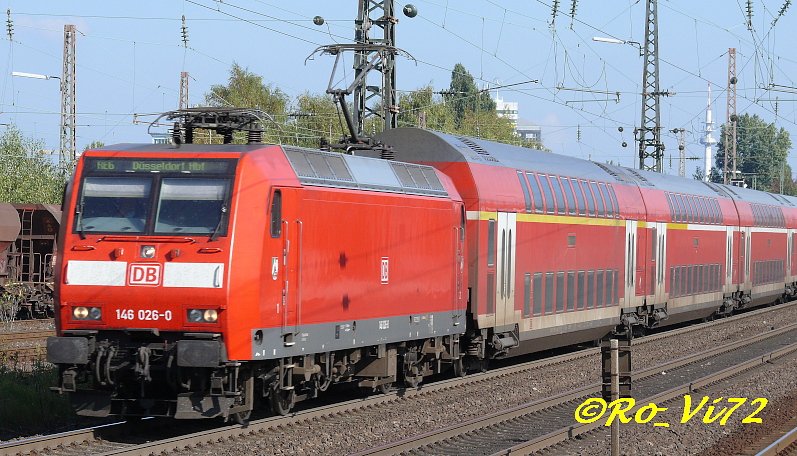 146 026-0 mit RE 6 nach Dsseldorf Hbf. Hier in BO-Ehrenfeld. 07.10.2007.