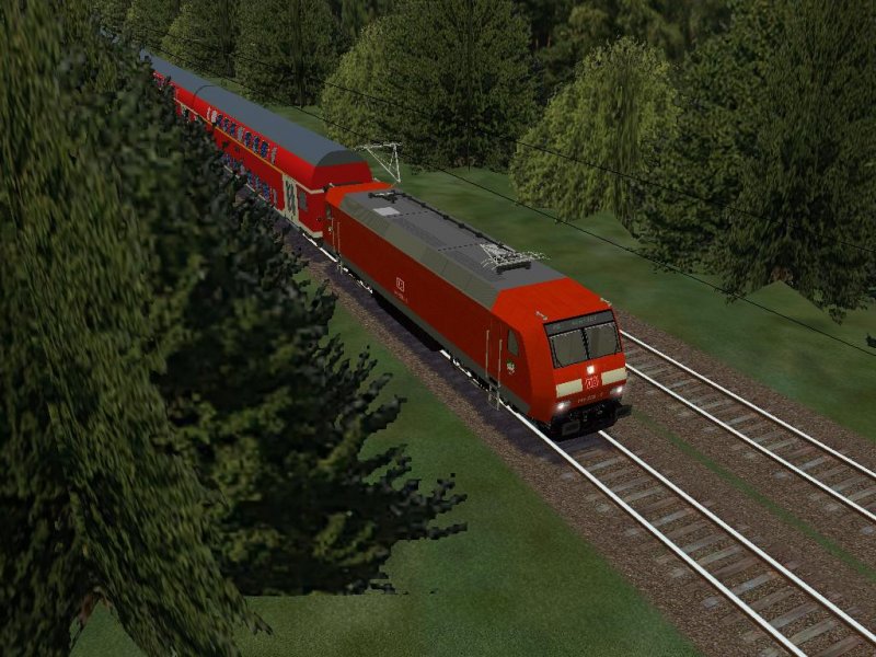 146 028-6 im Train Simulator zwischen Ulm und Gnzburg Hbf