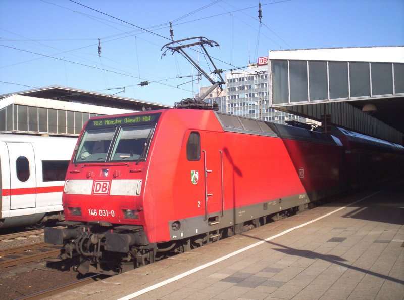 146 031-0 als RE 2 nach Mnster(Westf) in Essen HBf.