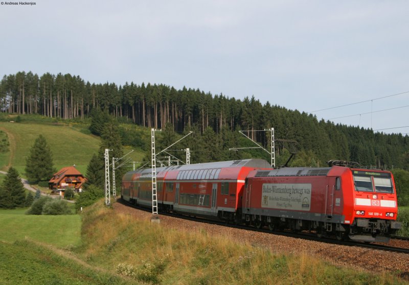 146 109-4 mit dem IRE 5185 nach Kreuzlingen(CH) am km 70,0 7.8.08