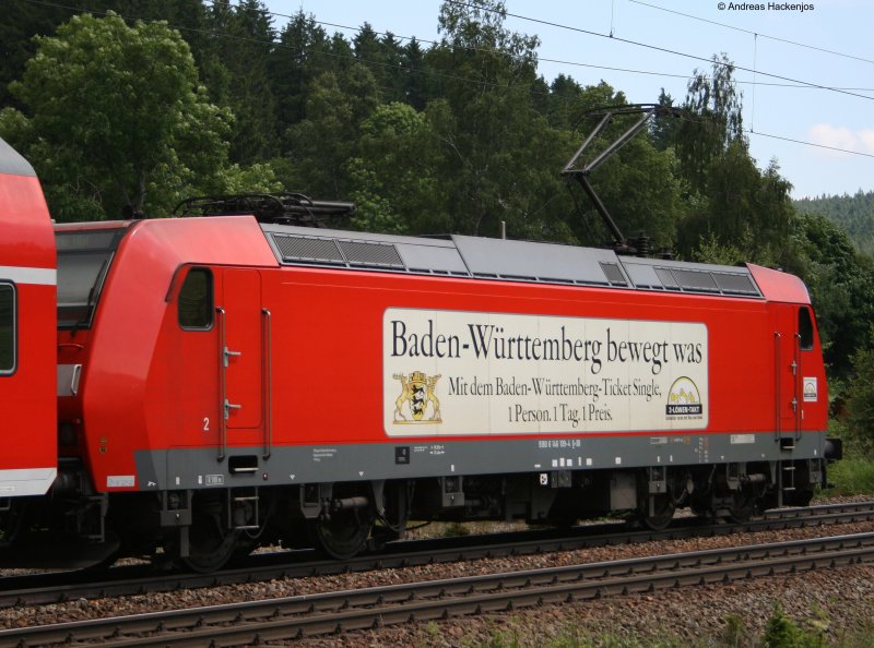 146 109-4 schob am 27.6.08 den IRE 4714 nach Kalrsruhe km 69,0 