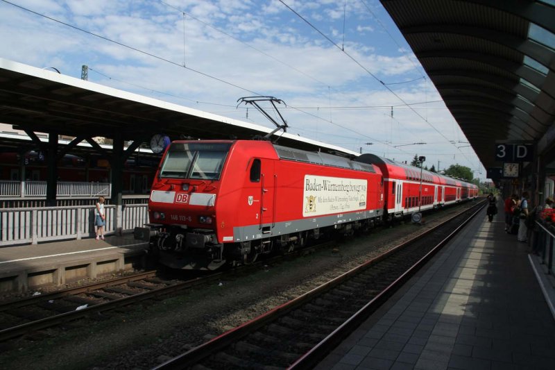 146 113-6 im Basel Badischer Bahnhof am 15. August 2007