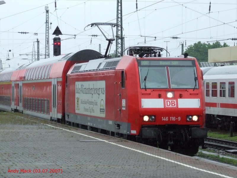 146 116 fhrt in Basel Bad. Bhf ein (03.07.2007)