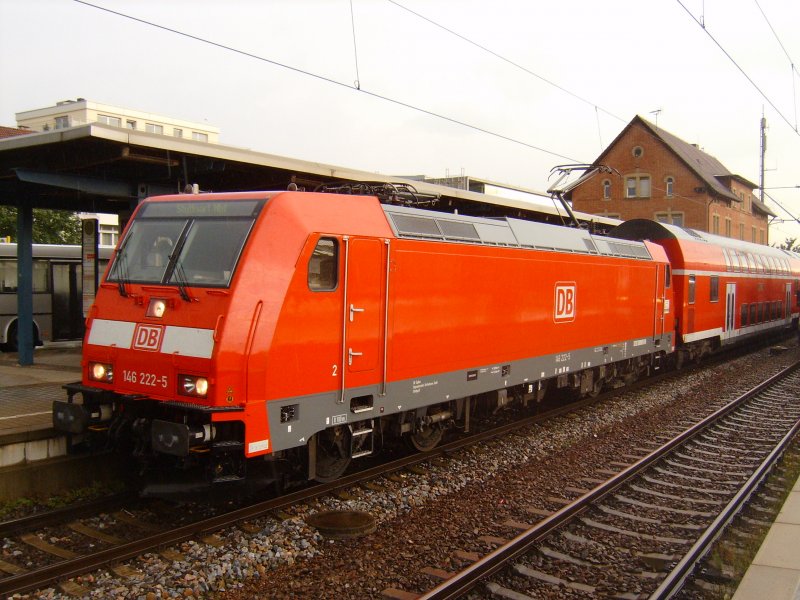 146 222-5 nach einem Gewitterregen in Herrenberg (7.Juli 2006)