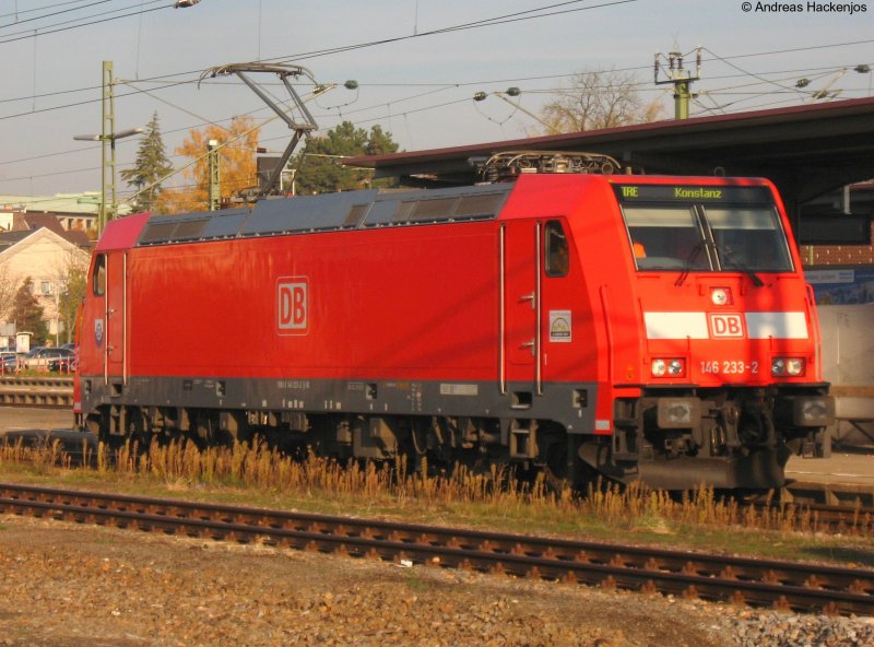 146 233-2  Donaueschingen  bei den Vorbereitungen zur Taufe Donaueschingen 19.10.08