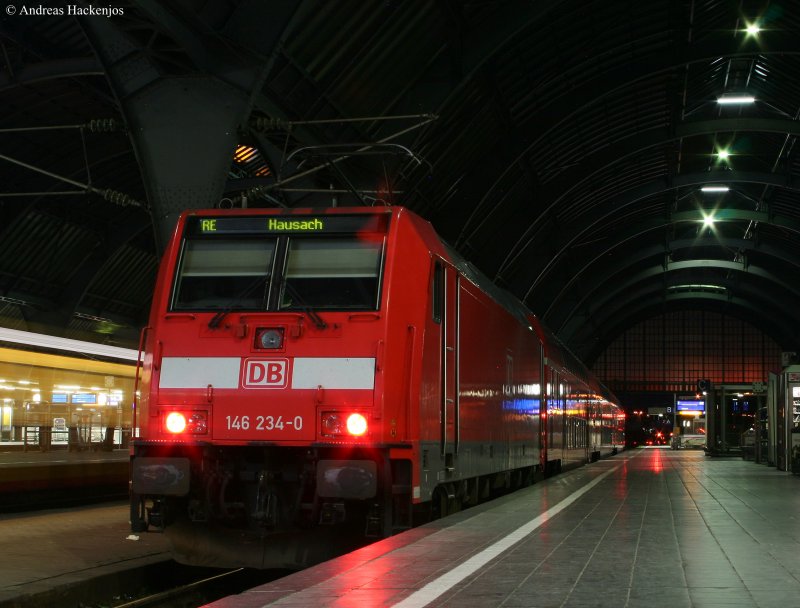 146 234-0 mit dem RE 4757(Karlsruhe Hbf-Hausach) in Karlsruhe Hbf 03.08.09