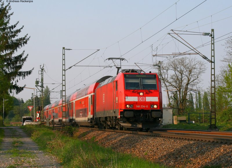 146 234-0 mit dem RE4717 (Karlsruhe HBf-Konstanz) am Abzweig Brunnstck 15.4.09
