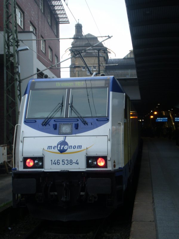 146  538 metronom ist gerda aus Bremen  angekommen und wird in wenigen Minuten wieder in Richtung Bremen aufbrechen. 24.3.08 