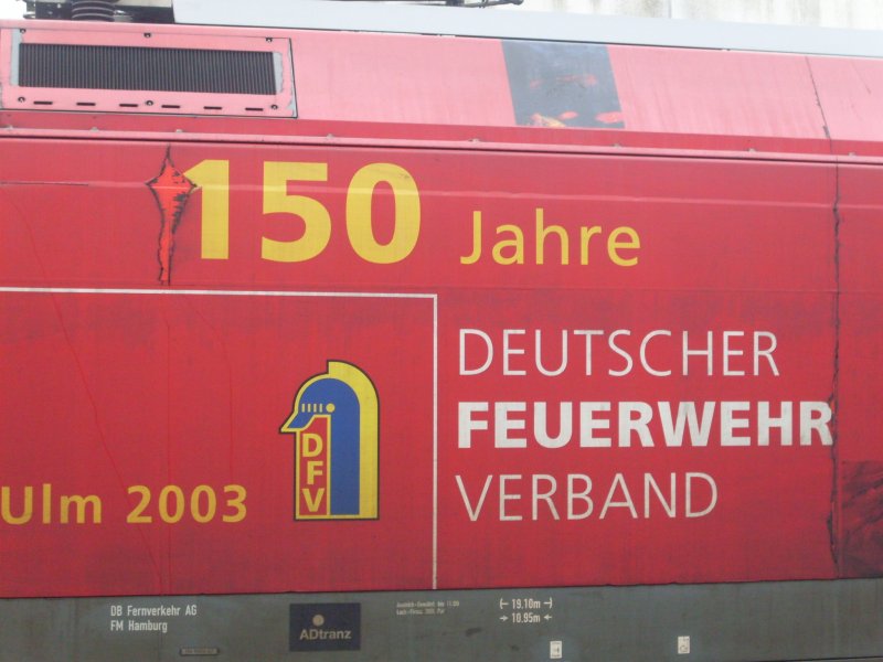 150 Jaher Deutscher Feuerwehr Verband dafr macht 101 047-9 Werbung