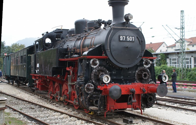 150 Jahre Eisenbahn in Reutlingen. Zahnradlok 97 501 der ZHL Westbahnhof in Reutlingen am 18.09.2009