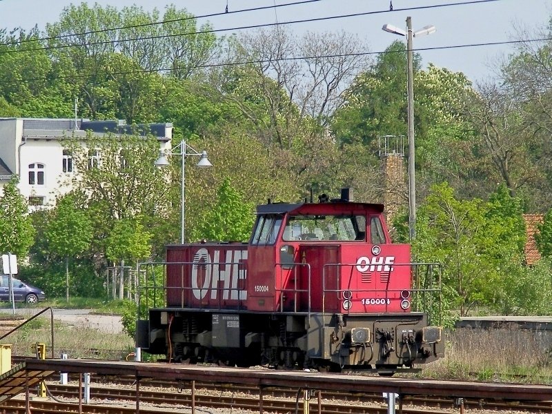15004 der OHE stand am 1.5.2009 in Sangerhausen. Fotografiert aus den RE nach Kassel.