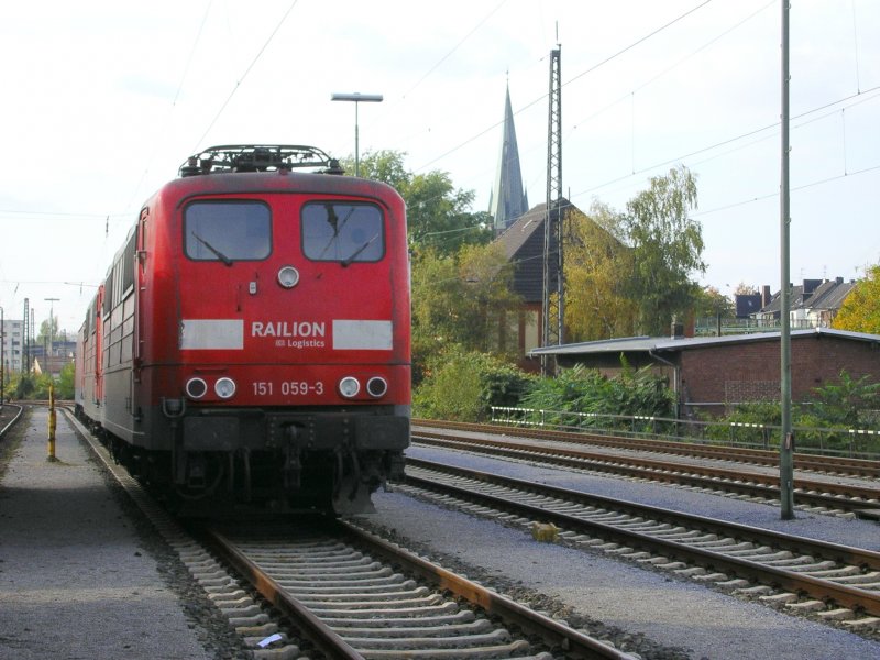 151 059-3 abgestellt in Oberhausen-Osterfeld.(18.10.2008) 