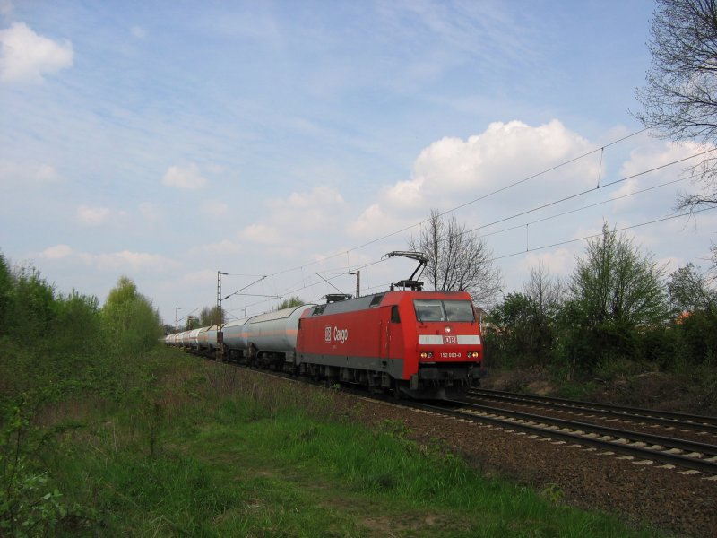 152 003-0 mit KeWa Zug am 26.04.08 in Hannover (GUB) Limmer