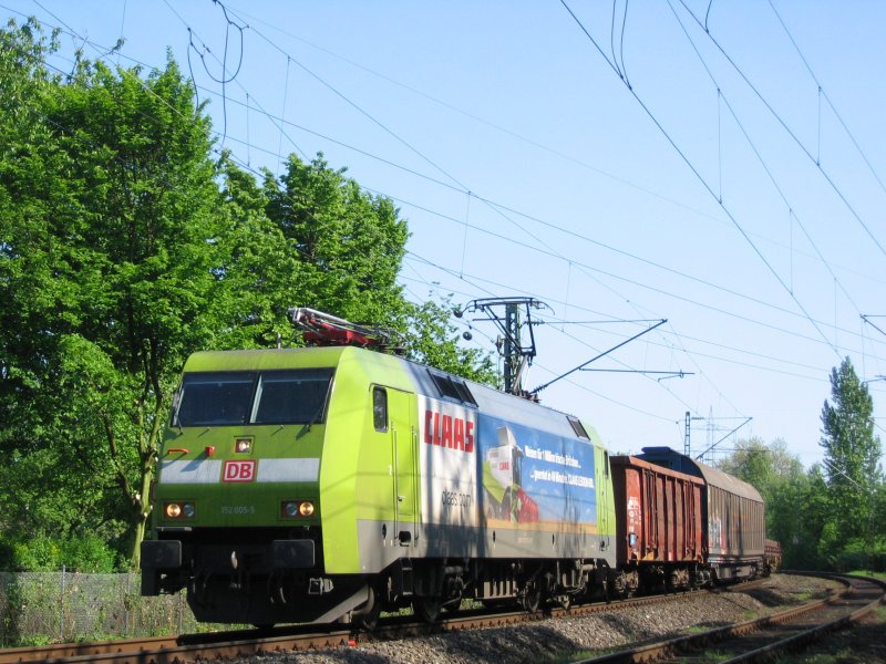 152 005-0  Claas  mit gem. GZ am 08.05.08 am Km 28,190