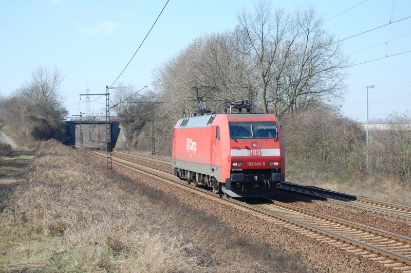 152 048 (DB Cargo) Lz am 21.03.2009 durch Ahlten -> Lehrte