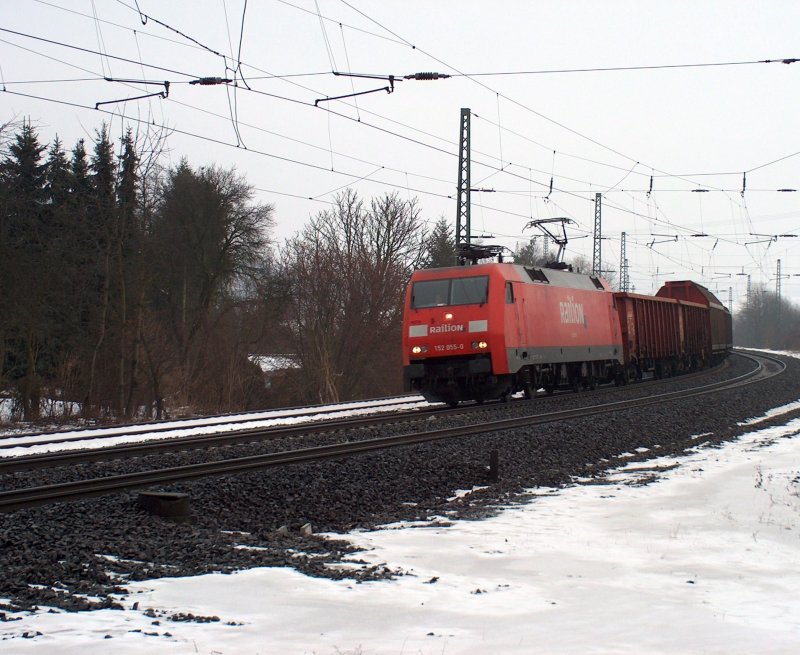 152 055-0 mit einem Gz Richtung Fulda am17.01.09
