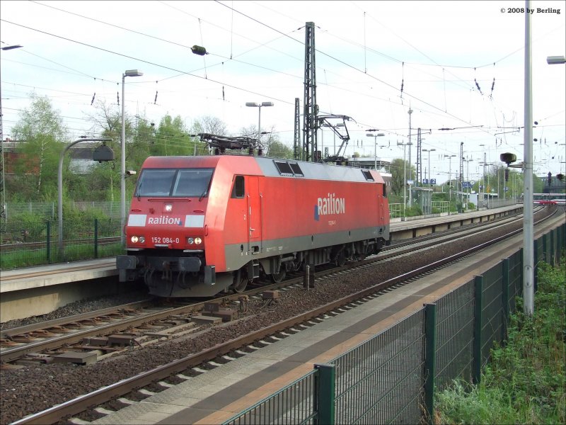 152 084-0 als Lz im Bf Recklinghausen Sd. 25.4.08