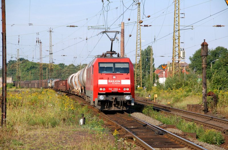 152 096 durchfhrt am 15.08.09 Leipzig-Leutzsch.