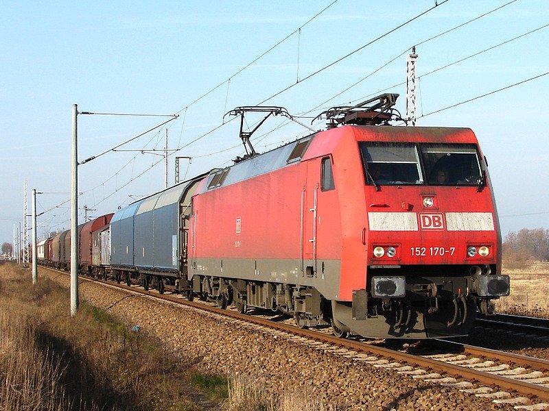 152 170 fhrt am 18.02.07 in Stralsund-Langendorf ein, um dann weiter nach Mukran zu fahren.