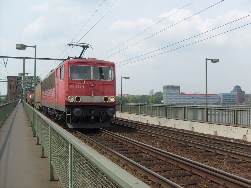 155 007-8 am 07-06-07 aufder Klner Sdbrcke