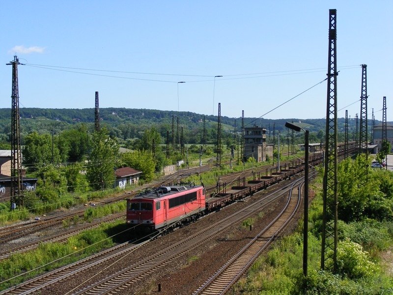 155 039-1 durchfhrt Naumburg (Saale) am 13.6.2009.