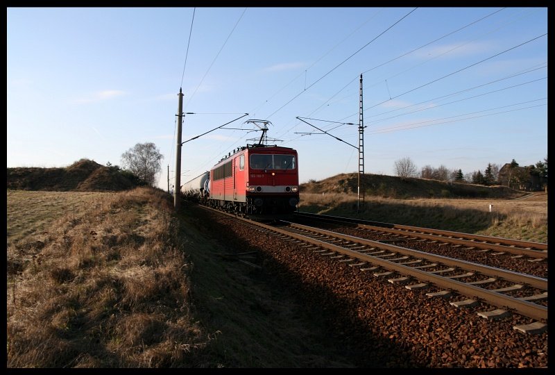 155 116 mit G�terzug, 09.02.08, Nudow