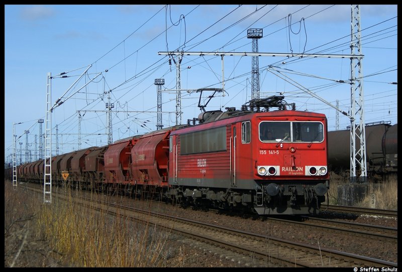 155 141 verlie� am 20.03.09 den Rostocker Seehafen.