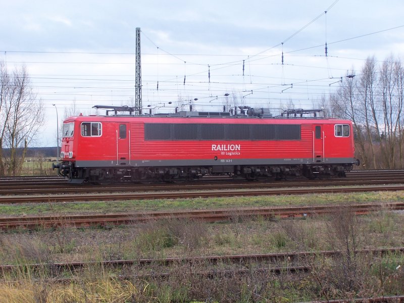 155 143 abgestellt in Brandenburg Hbf. 09.01.2007