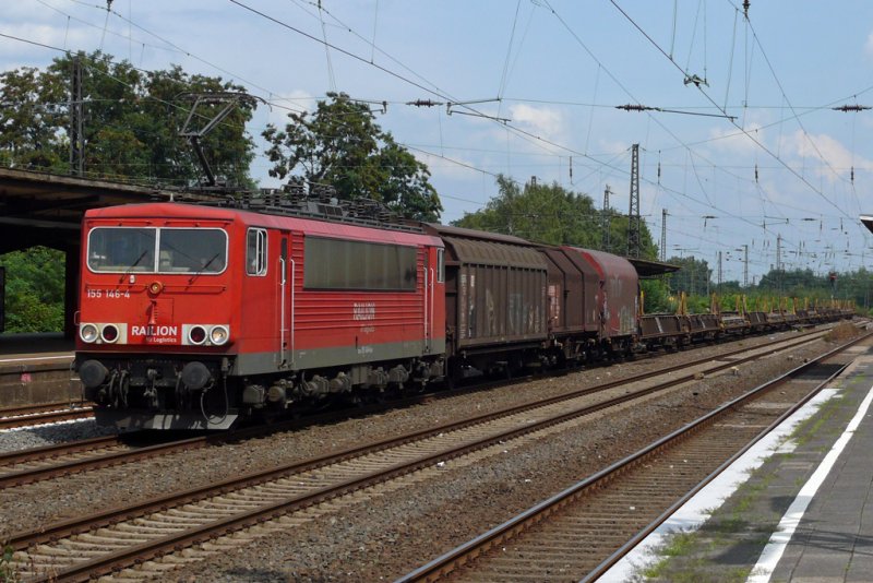 155 146-4 bei der Durchfahrt in Herne 3.8.2009