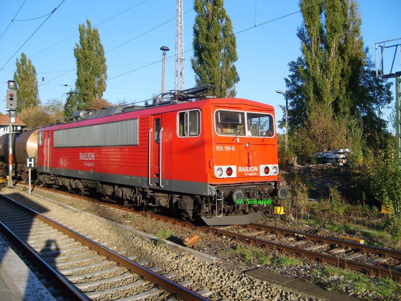 155 191-0 von Railion in Bernau am 15.10.07