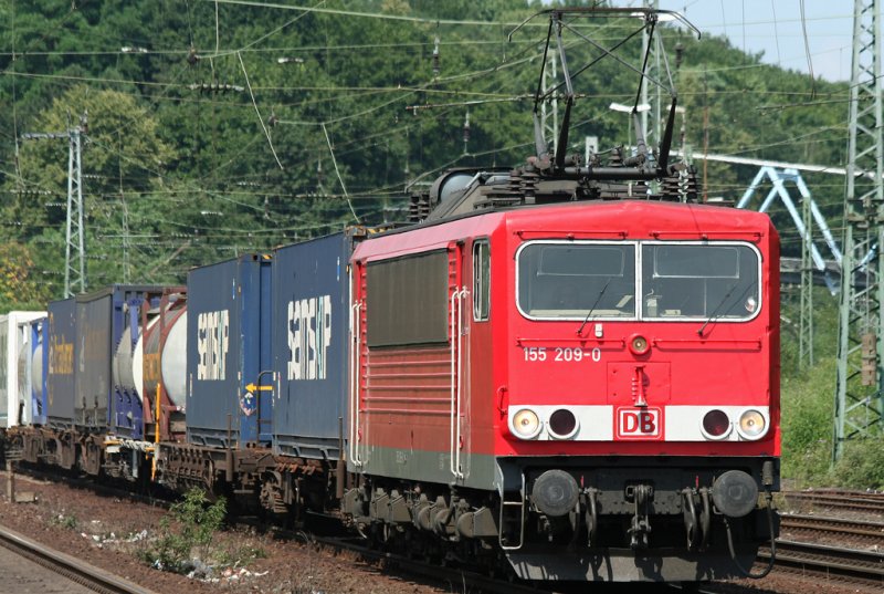 155 209-0 mit KLV in Köln West am 02.07.2009