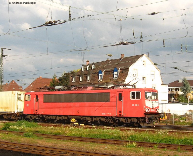 155 219 mit dem TEC 40039 (Rotterdam Waalhavn - Gallarate) bei der Durchfahrt Offenburg am 26.9.08 (kein DSLR Bild)