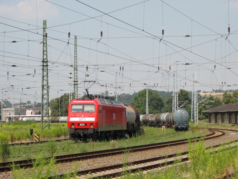 156 004 (MEG 804) mit Kesselzug in Dbeln (24.07.2006)